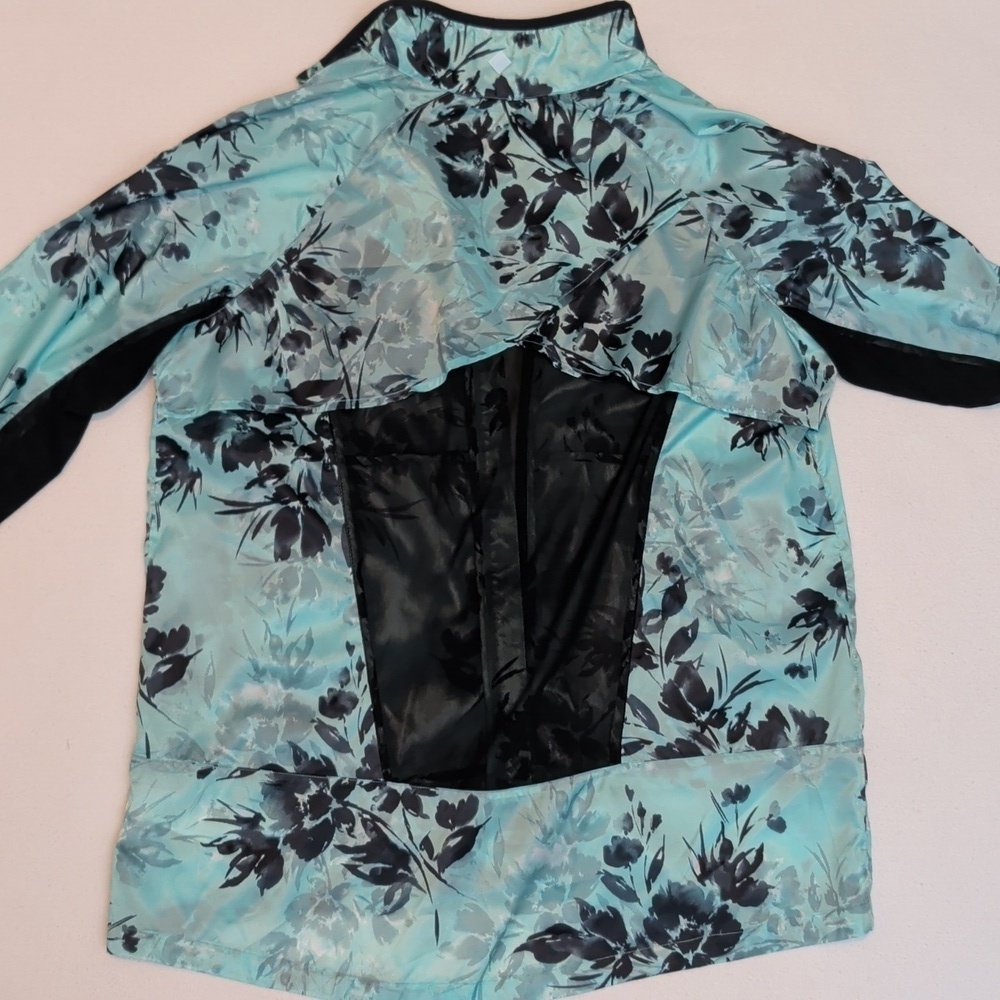 NWT Rise By Lularoe Floral Zip-Up Jacket in Teal & Black - Size Medium - Picture 7 of 9